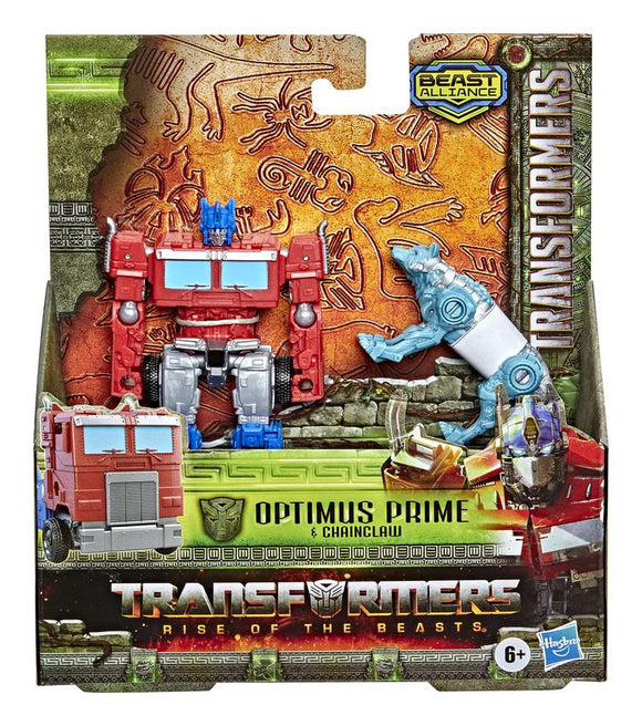 TRANSFORMERS RISE OF THE BEASTS F4612 OPTIMUS PRIME & CHAINCLAW