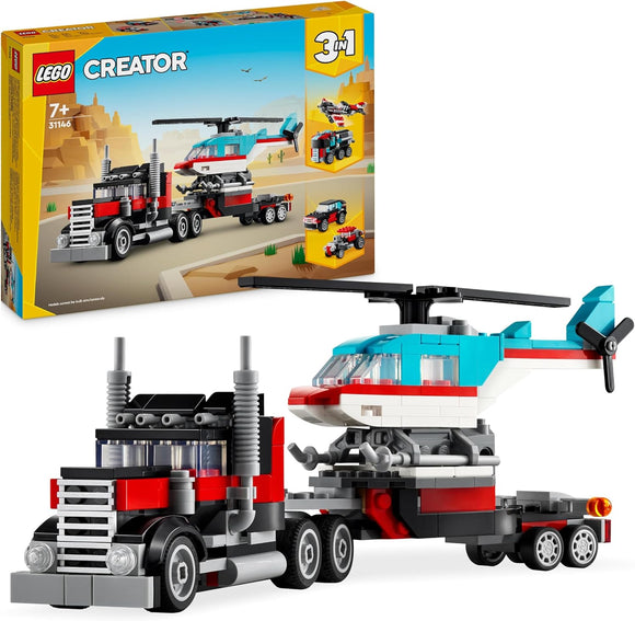 LEGO 31146 CREATOR 3 IN 1 FLATBED TRUCK WITH HELICOPTER