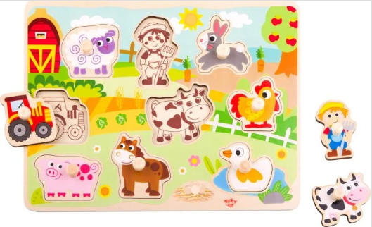 TOOKY TOY TY858 WOODEN FARM PUZZLE