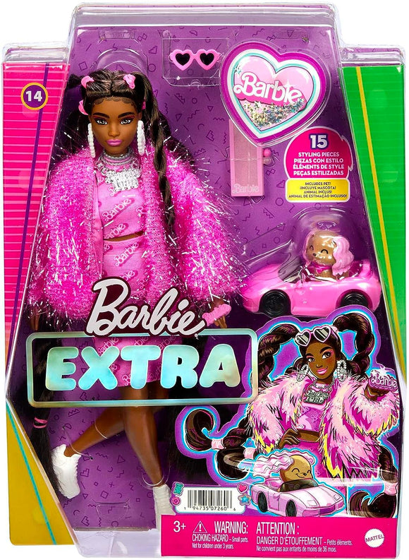 BARBIE HHN06 EXTRA SPARKLY JACKET WITH PET PUPPY DOLL