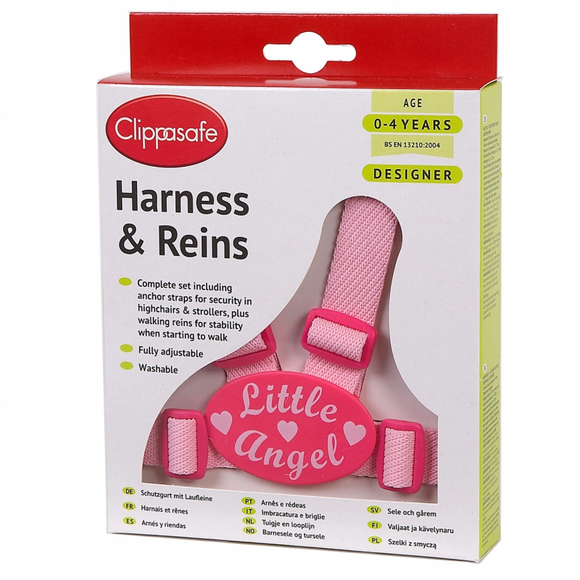 Clippasafe Harness & Reins - Pink Little Angel