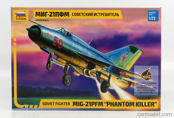 ZVEZDA 7202 SOVIET FIGHTER MIG-21PFM PHANTOM KILLER  1/72 SCALE