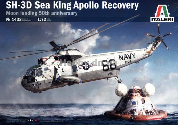 ITALERI 1433 SH-3D SEA KING APOLLO RECOVERY MOON LANDING 50TH ANNIVERSARY 1/72 SCALE