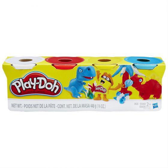PLAYDOH B5517 4 PACK TUBS ASSORTED COLOURS