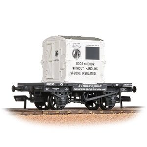 BACHMANN 37-975B CONFLAT WAGON GWR GREY WITH AF CONTAINER GWR WHITE WEATHERED