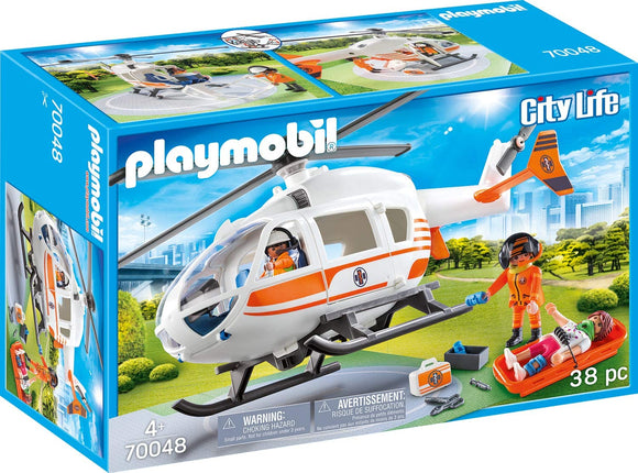 PLAYMOBIL 70048 CITY LIFE  HOSPITAL RESCUE HELICOPTER