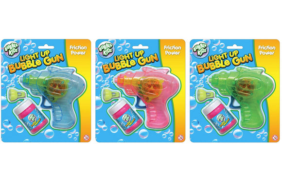 BUBBLE KIDZ TY9128 LIGHT UP BUBBLE GUN (ASSORTED COLOURS, ONE SUPPLIED PICKED AT RANDOM)