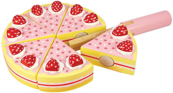 BIGJIGS BJ374 WOODEN STRAWBERRY PARTY CAKE