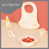 Babymoov FIRST'ISY Baby Feeding Set, Silicone weaning Set Cream
