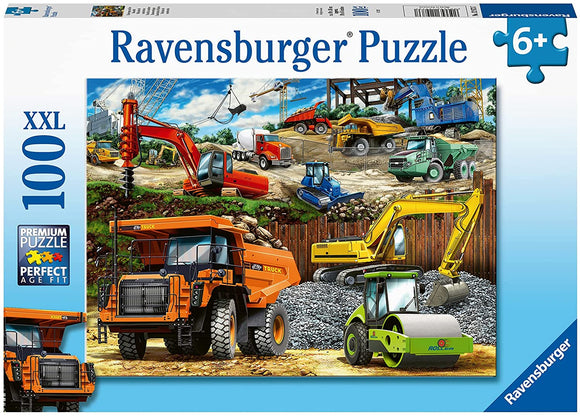 RAVENSBURGER 12973 CONSTRUCTION VEHICLES 100 XXL PIECE JIGSAW PUZZLE