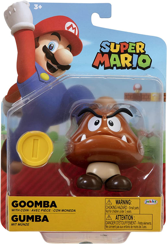SUPER MARIO 341174 GOOMBA WITH COIN ARTICULATED FIGURE
