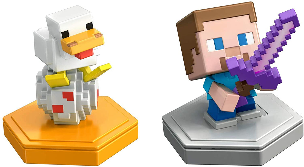 Minecraft Earth Boost Minis Figures - Attacking Steve & Spawning Chicken Pack, Unlocks In-Game Boosts For Minecraft Earth App - View #2