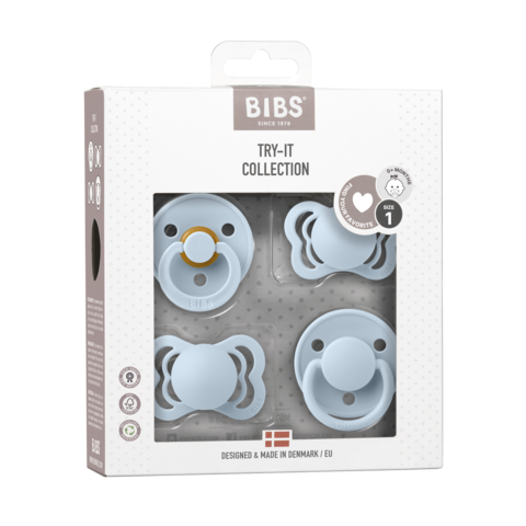 Bibs Try it Collection Dummy Pack Baby Blue Dummies Soother Pacifier