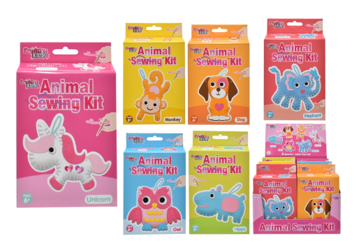 KREATIVE KIDS TY2075 ANIMAL SEWING KIT (ASSORTED DESIGNS)