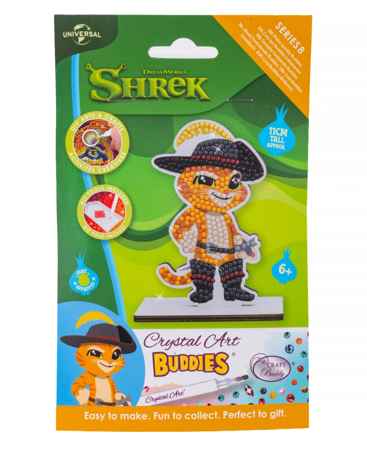CRAFT BUDDY CAFGR-34NBC113 PUSS N BOOTS (SHREK) CRYSTAL ART BUDDIES