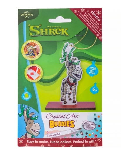CRAFT BUDDY CAFGR-34NBC125 FESTIVE DONKEY (SHREK) HANGING CRYSTAL ART BUDDIES