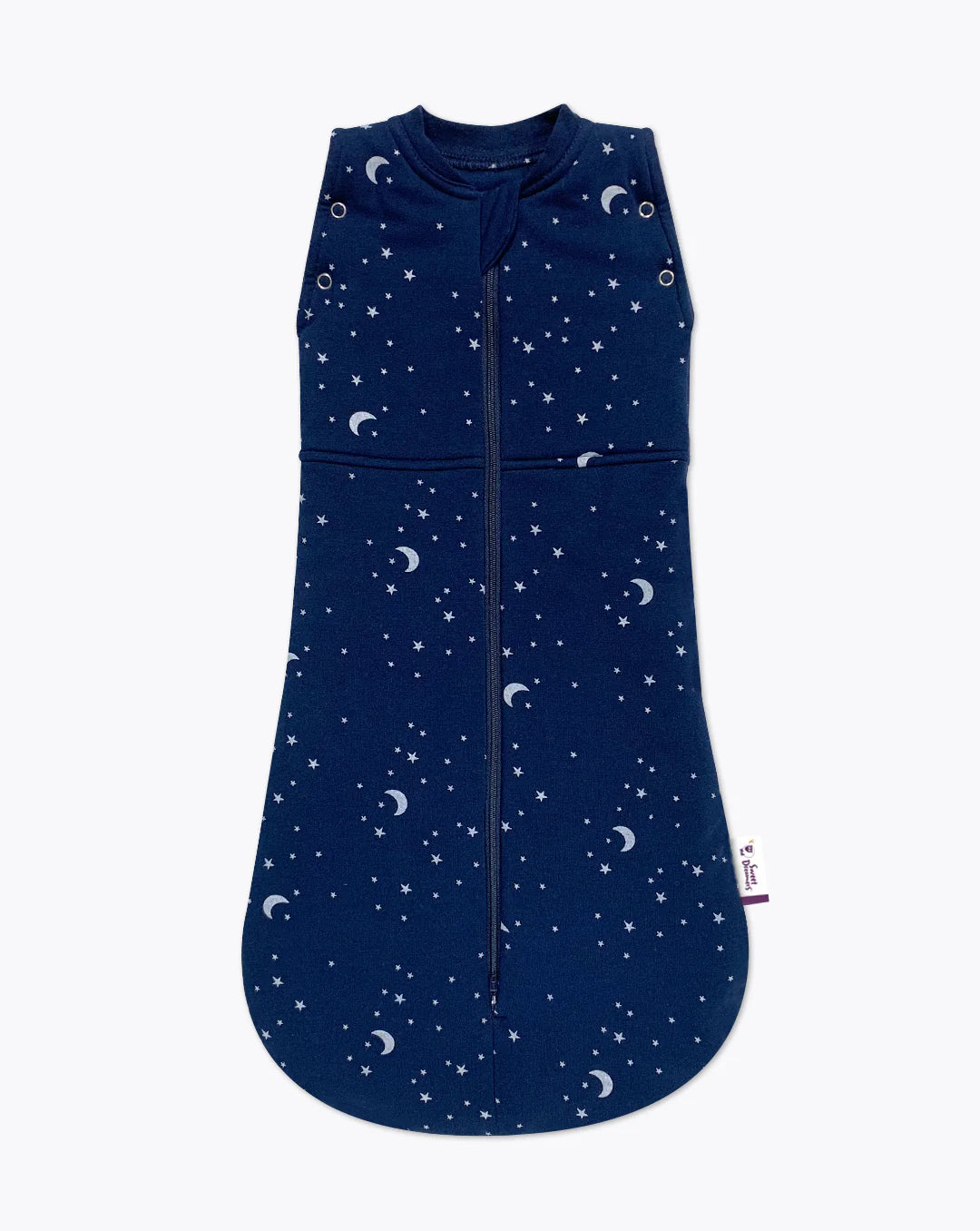 Sweet Dreamers Sleeping Swaddle Bag Blue Moon and Star Size 0-3 months 2.5 tog