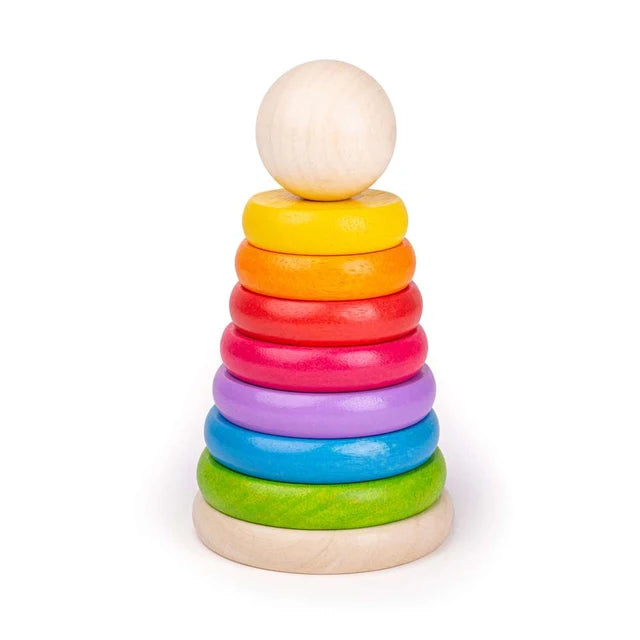 BIGJIGS BB098 WOODEN RAINBOW STACKER