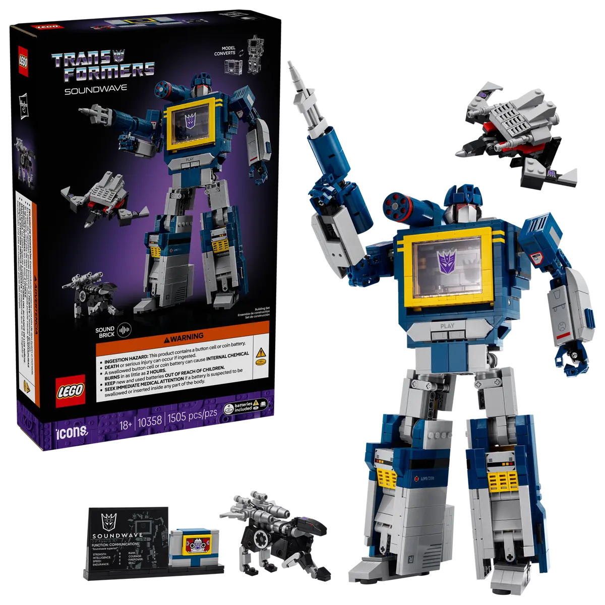 LEGO 10358 ICONS TRANSFORMERS SOUNDWAVE