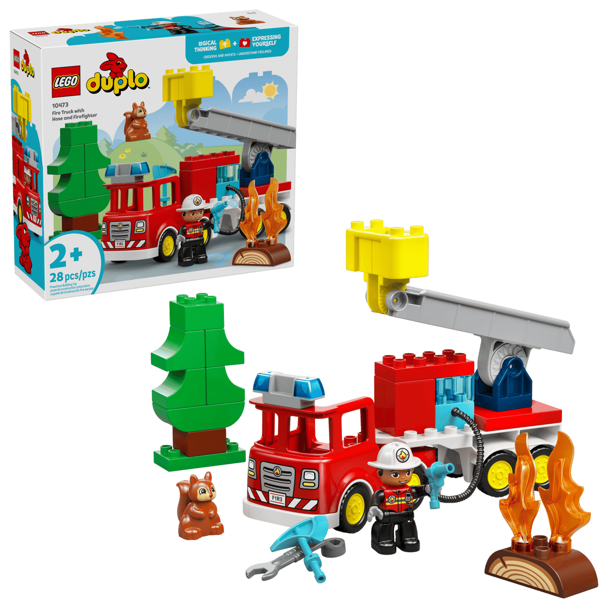 LEGO 10473 DUPLO FIRE ENGINE WITH HOSE AND FIREFIGHTER