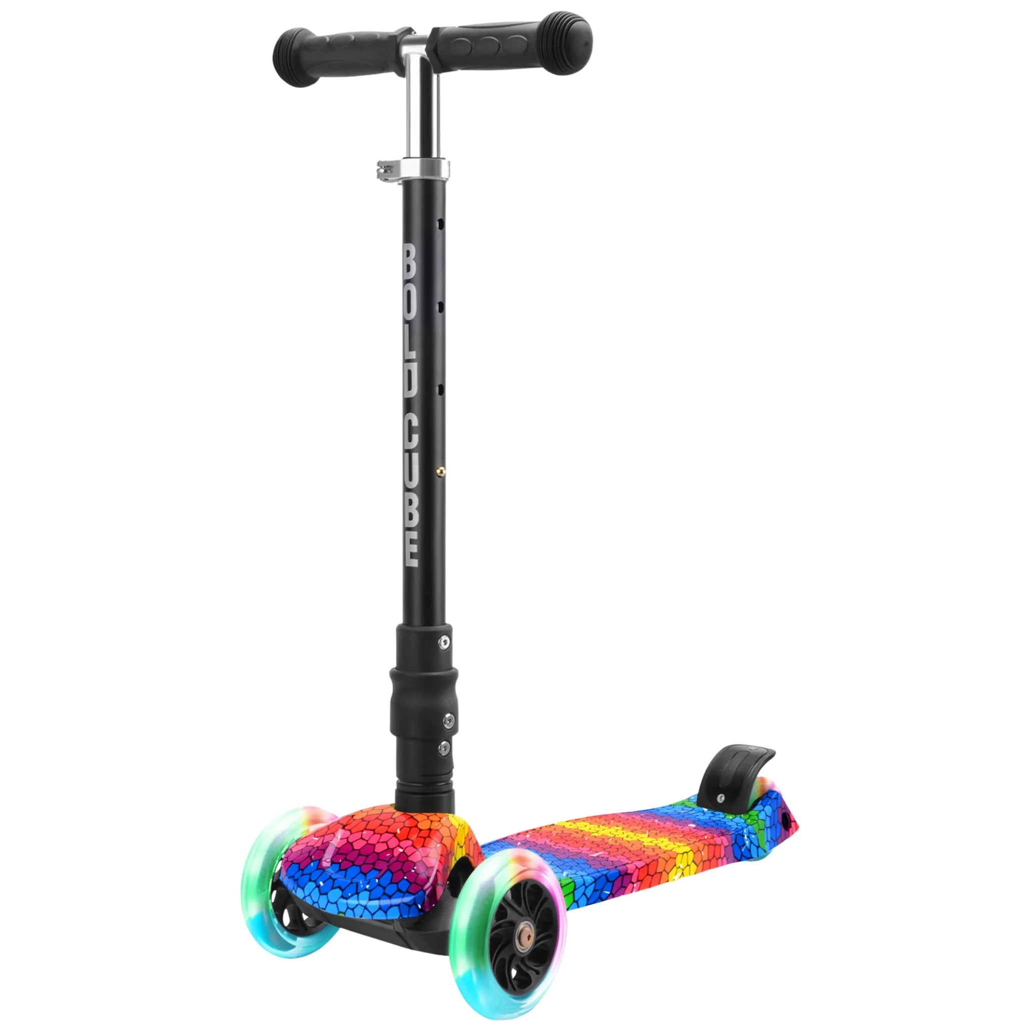 ** 30% OFF ** BOLDCUBE SKY029 3 WHEEL FOLDING SCOOTER CRYSTAL RUBIX LIGHT UP WHEELS