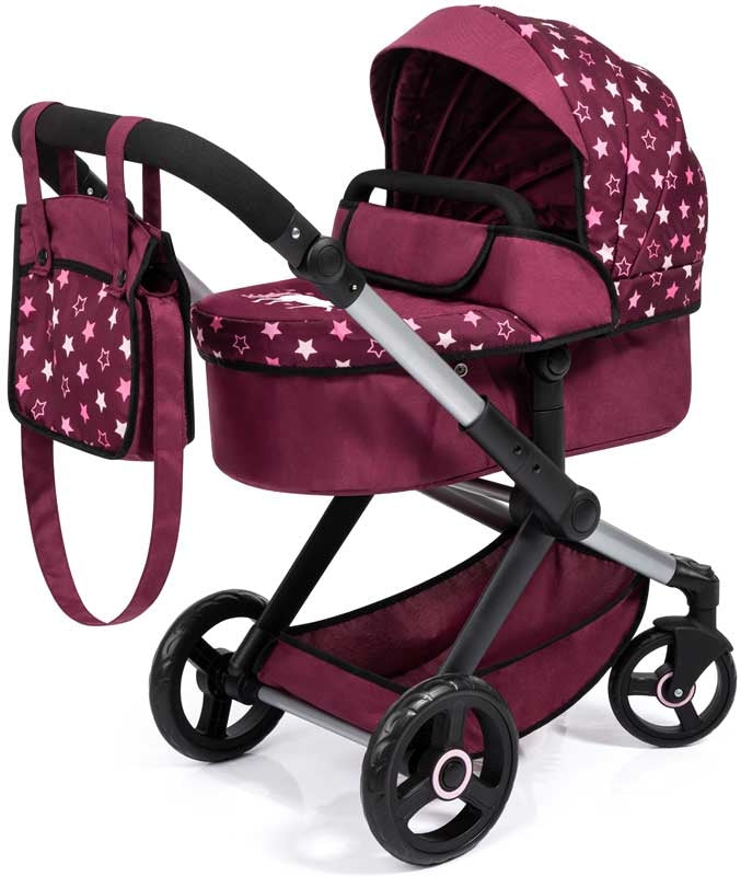 BAYER 17023AA DOLLS PRAM XEO RED 58CM-71CM HANDLE