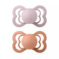 BIBS DUMMIES 170354 SIZE 1 SUPREME RUBBER LATEX SYMMETRICAL PINK PLUM & PEACH