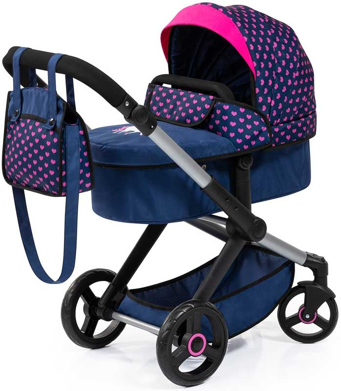 BAYER 17054AA DOLLS PRAM XEO BLUE 58CM-71CM HANDLE