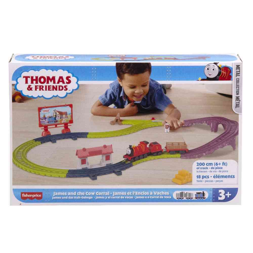 THOMAS & FRIENDS HWX66 JAMES AND THE COWCORRAL PUSH ALONG TRACK SET