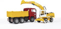 BRUDER 02751 MAN TGA CONSTRUCTION TRUCK AND LIEBHERR EXCAVATOR