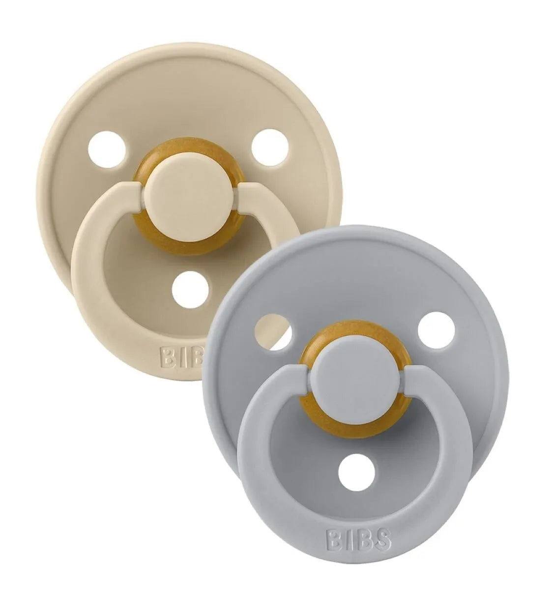 BIBS DUMMIES 2111420 SIZE 1 COLOUR NATURAL RUBBER ANATOMICAL VANILLA & CLOUD