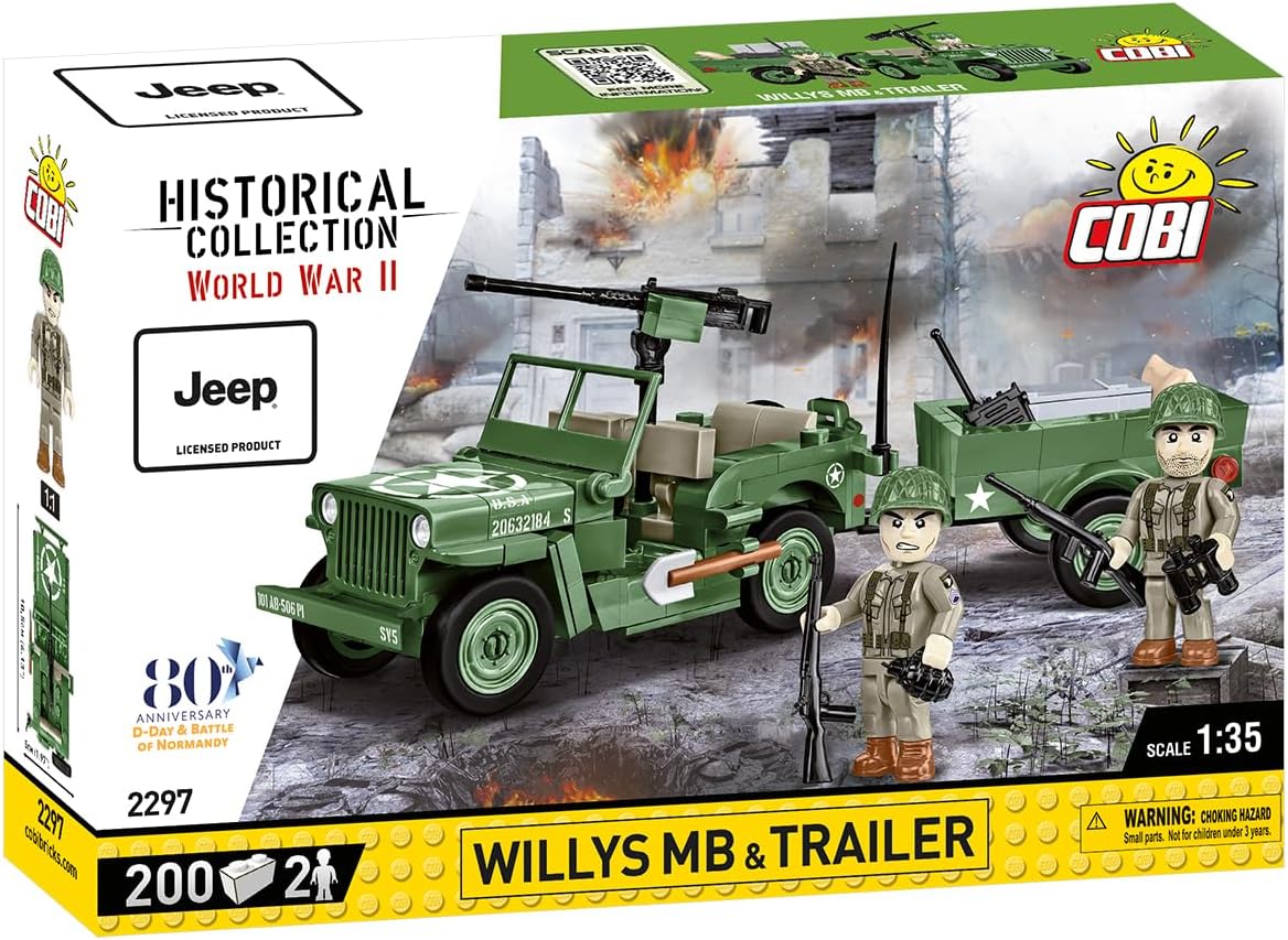 COBI 2297 WILLYS MB & TRAILER