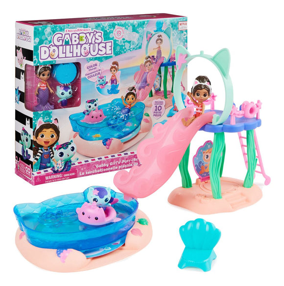 GABBYS DOLLHOUSE 6067878 'GABBY GIRL'S' PURR-IFIC POOL PLAYSET