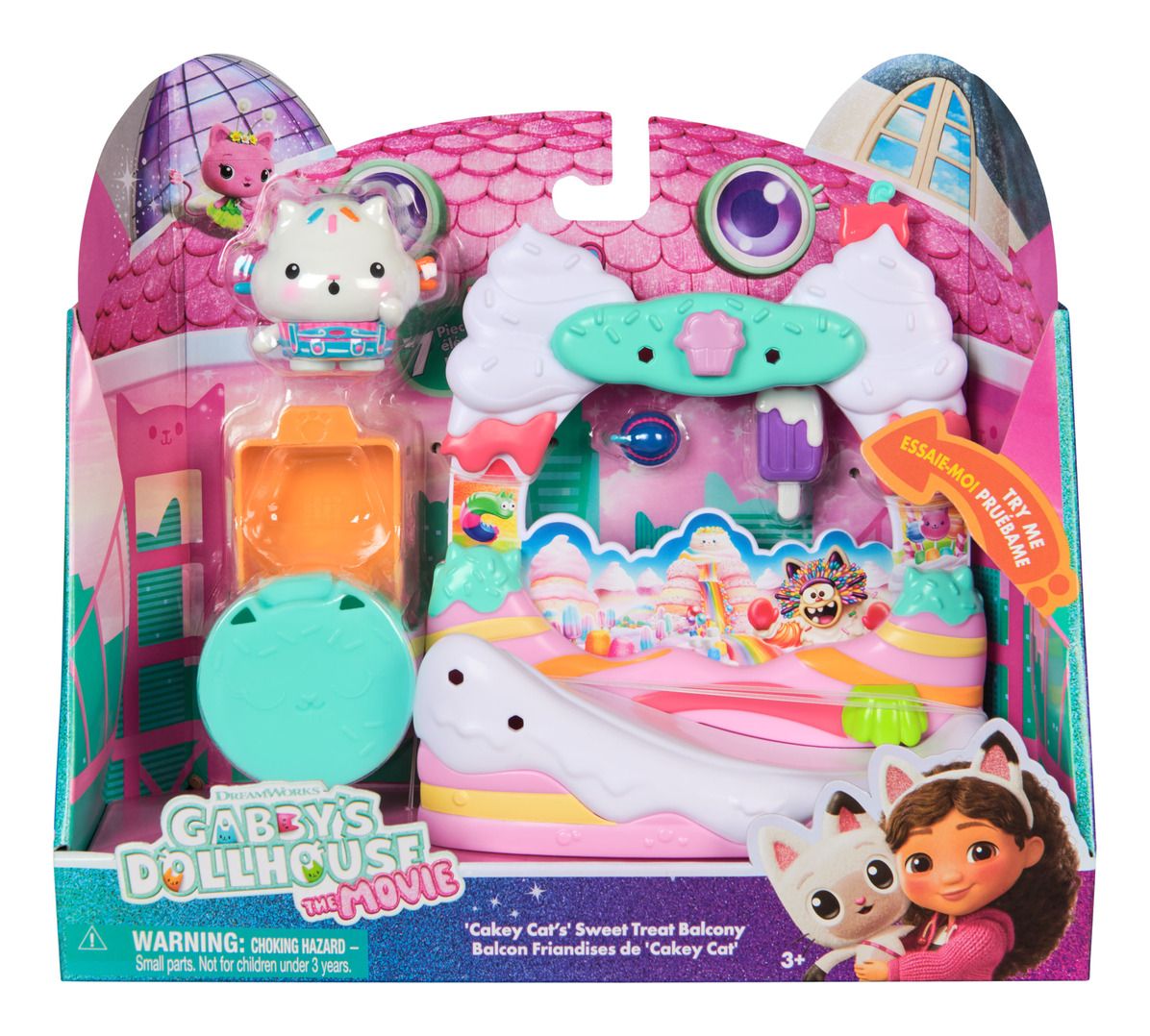 GABBYS DOLLHOUSE 6074162 'CAKEY CAT'S SWEET TREAT BALCONY PLAYSET