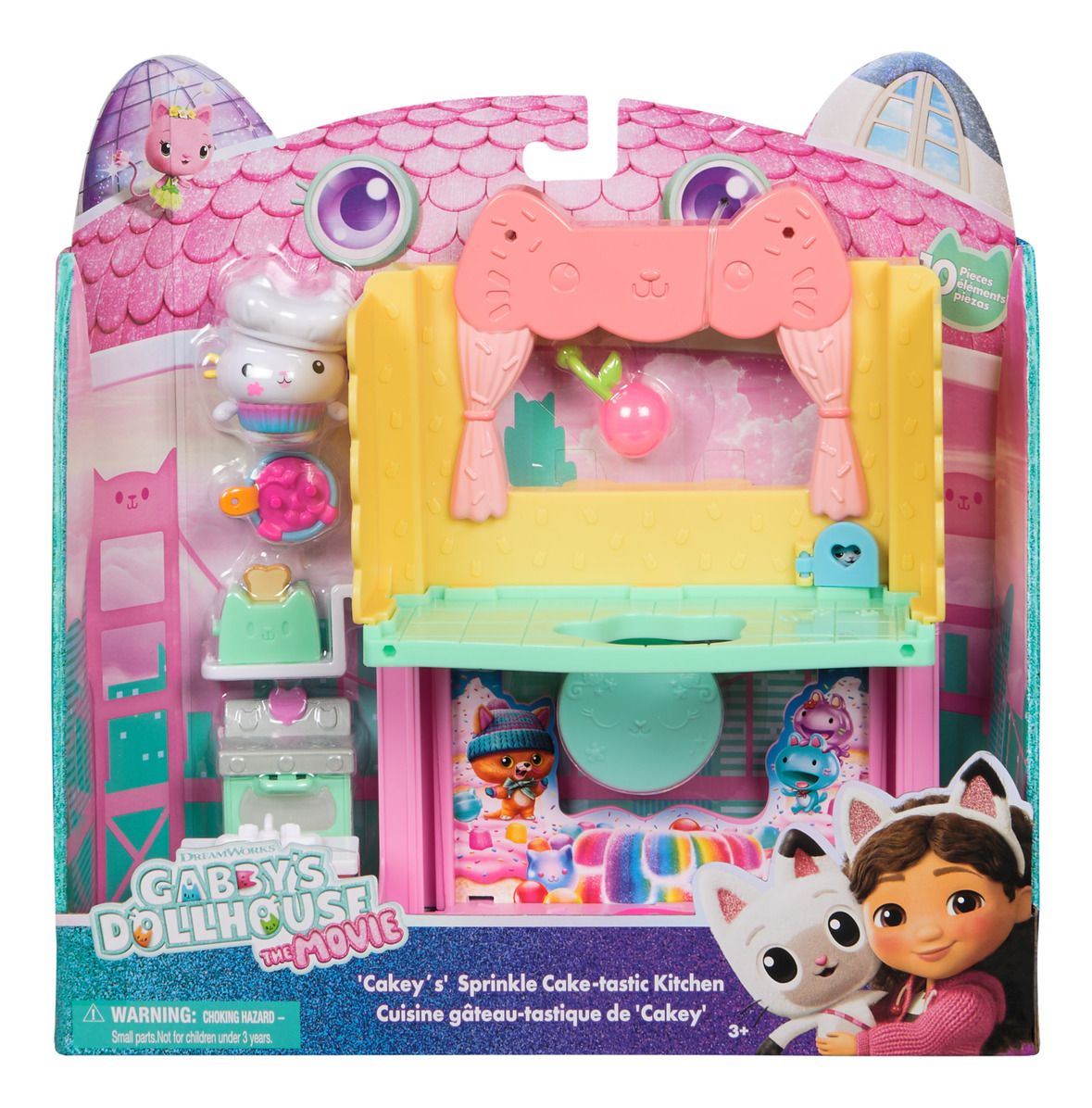 GABBYS DOLLHOUSE 6074281 'CAKEY'S SPRINKLE CAKE-TASTIC KITCHEN PLAYSET