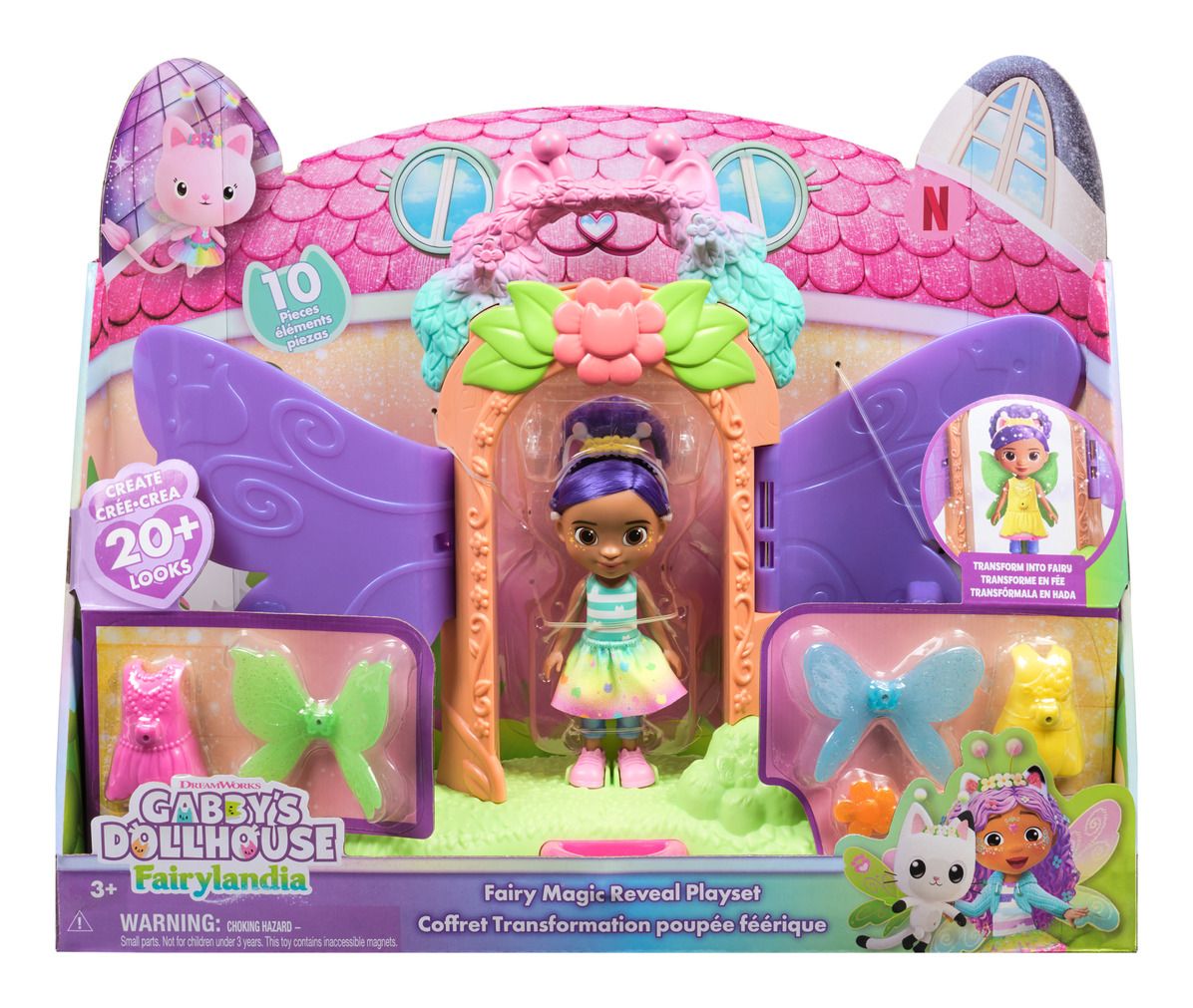 GABBYS DOLLHOUSE 6075629 FAIRY MAGIC REVEAL PLAYSET