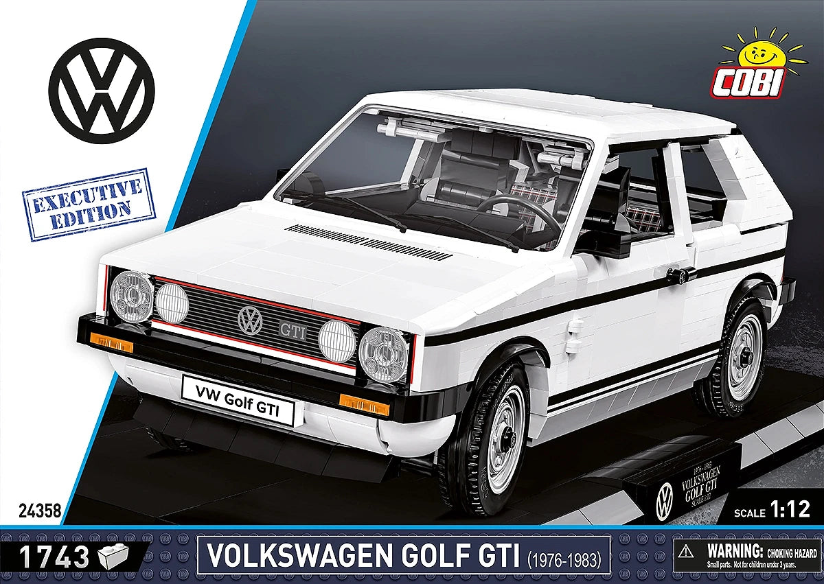 COBI 24358 VOLKSWAGON GOLF GTI WHITE (1976-1983) 1:12 SCALE EXECUTIVE EDITION
