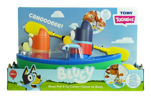 TOMY TOOMIES BLUEY PULL AND GO CANOE BATH TOY