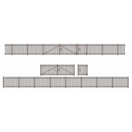PECO RATIO 280 MODERN PALISADE FENCING WITH GATES N SCALE
