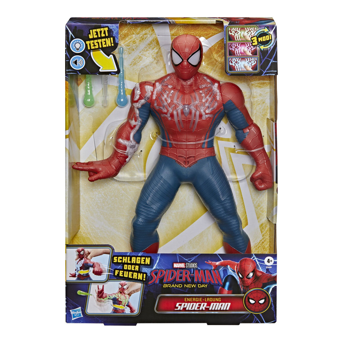 MARVEL SPIDERMAN G3408 POWER CHARGE SPIDER-MAN BRAND NEW DAY FIGURE