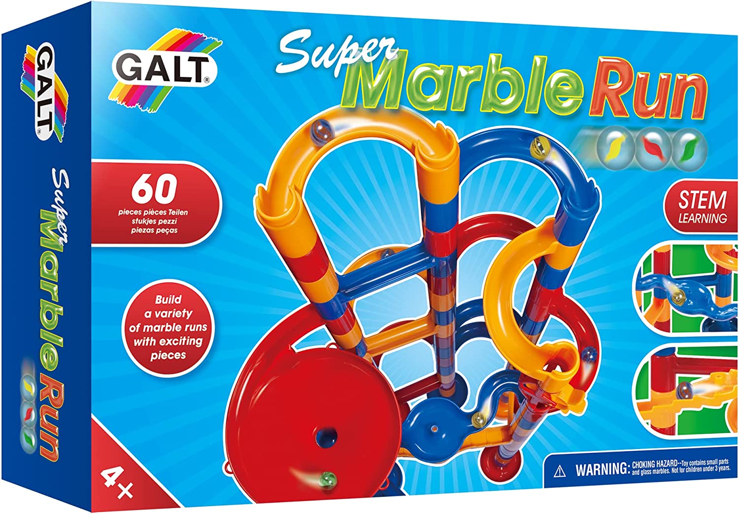 GALT 1004105 SUPER MARBLE RUN 60PCE