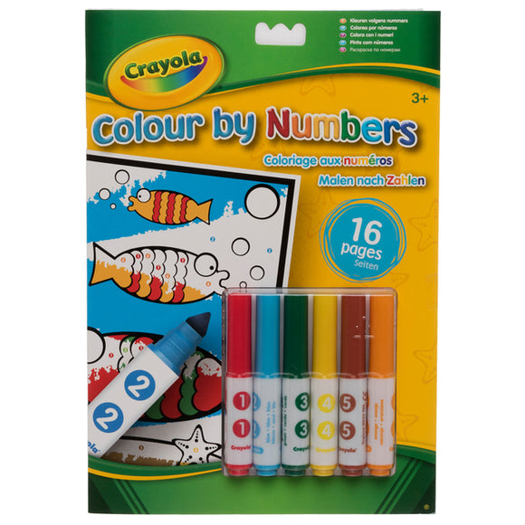 CRAYOLA COLOUR BY NUMBERS WITH MARKERS