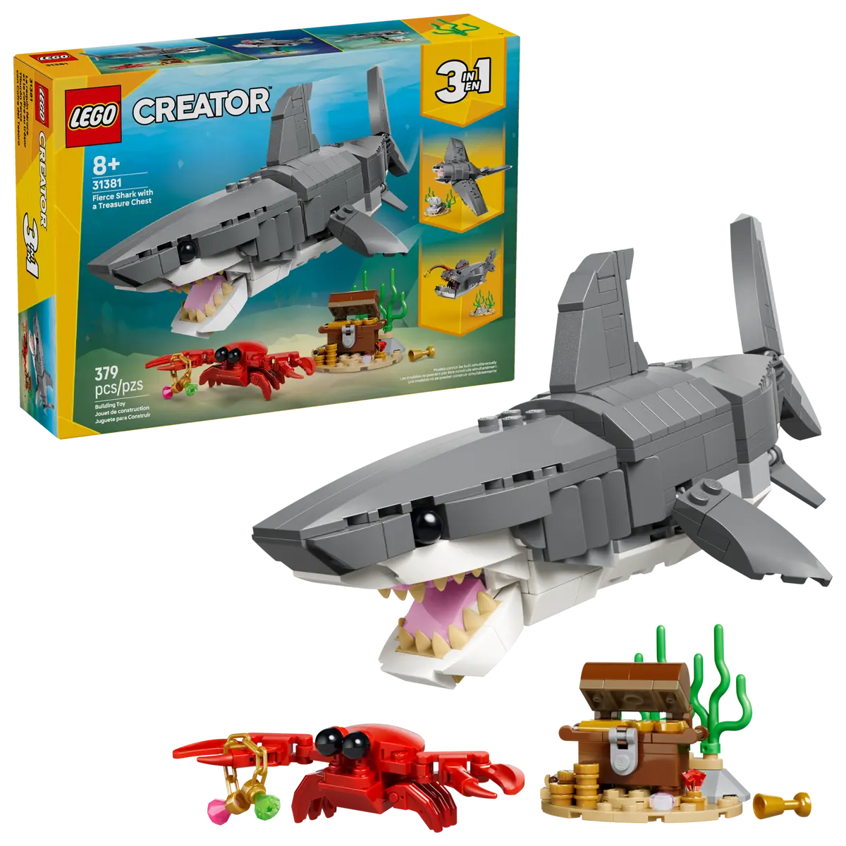 LEGO 31381 CREATOR 3 IN 1 FIERCE SHARK WITH A TREASURE CHEST