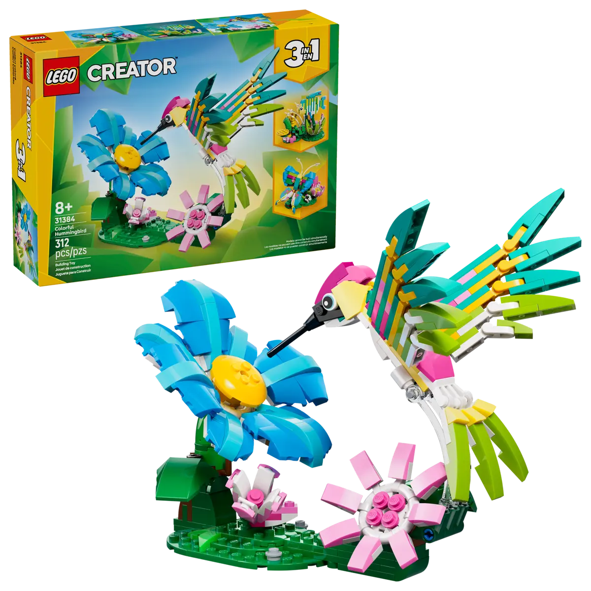 LEGO 31384 CREATOR 3 IN 1 WILD ANIMALS: COLOURFUL HUMMINGBIRD