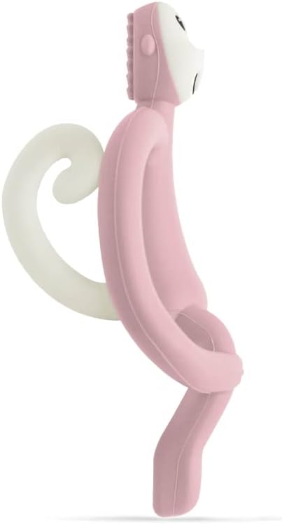 MATCHSTICK MONKEY DUSTY PINK MONKEY TEETHER