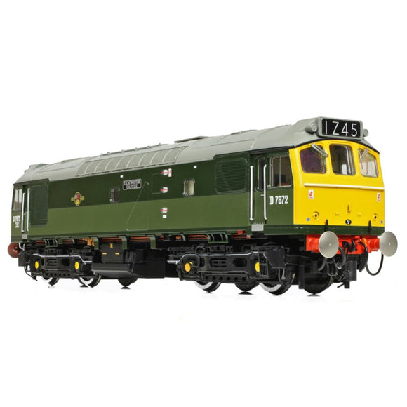 BACHMANN  32-334 CLASS 25/3 D7672 TAMWORTH CASTLE BR TWO TONE GREEN FULL YELLOW ENDS