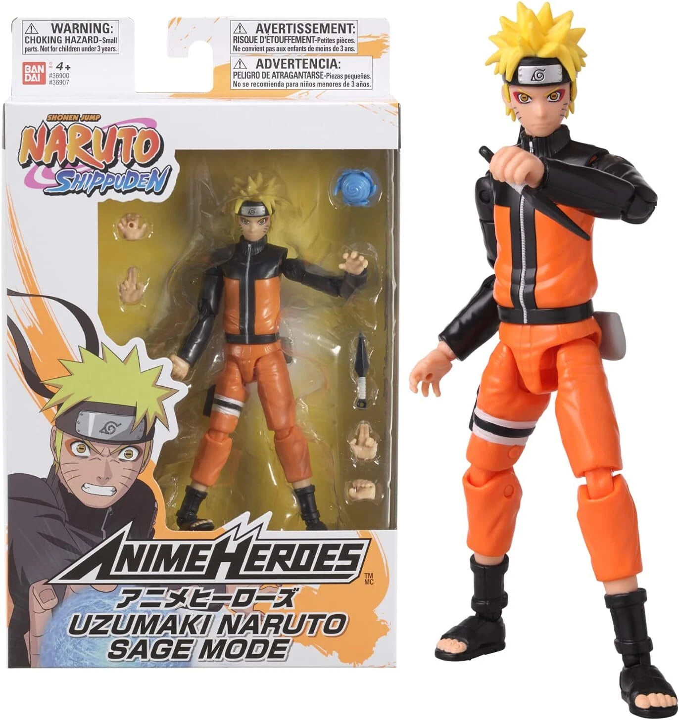 BANDAI 36907 NARUTO SHIPPUDEN ANIME HEROES NARUTO UZUMAKI SAGE MODE