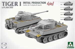 TAKOM 2197  German Army Tiger I Initial Production Tank 4-in-1  1/35 SCALE