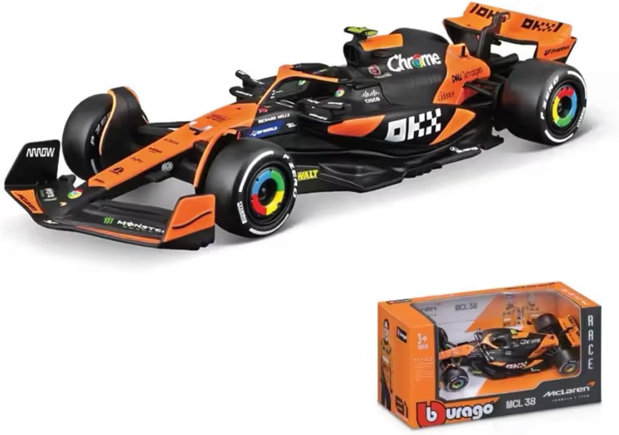 10 BURAGO 38177N NO4 MCL38 MIAMI GRAND PRIX 2024 LANDO NORRIS F1 CAR 1/43RD SCALE