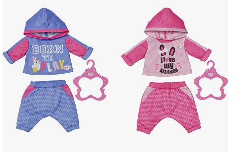 BABY BORN 830109 JOGGING SUIT ( 2 ASSORTED DESIGNS, PICKED AT RANDOM)
